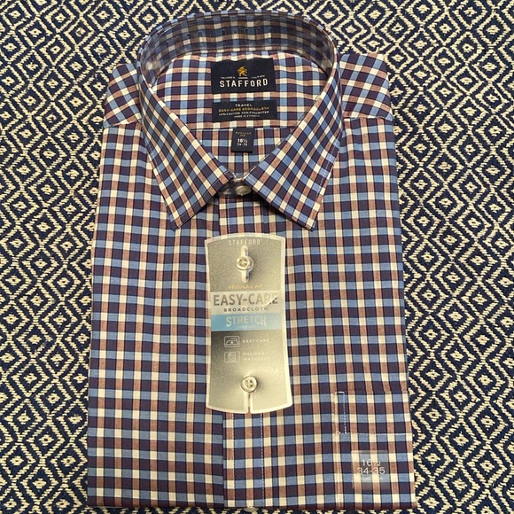 Stafford | Shirts | Stafford Mens Travel Regular Fit Long Sleeve Dress Shirt  | Poshmark
